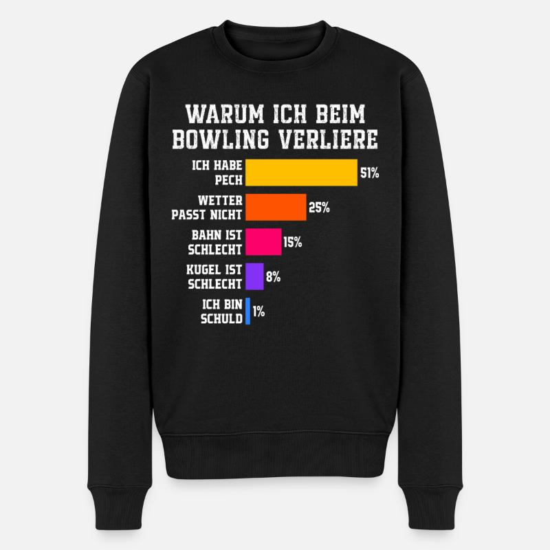 Pourquoi je perds au bowling Bowling - Pull Premium bio Homme - noir