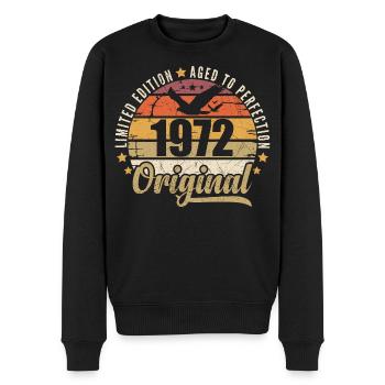 Geburtstagsgeschenk 1972 Original 1972 - Männer Premium Bio Pullover - Schwarz - Vorne - Nico (187cm)
