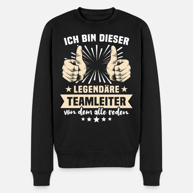 Teamleiter Sprüche - Männer Premium Bio Pullover - Schwarz