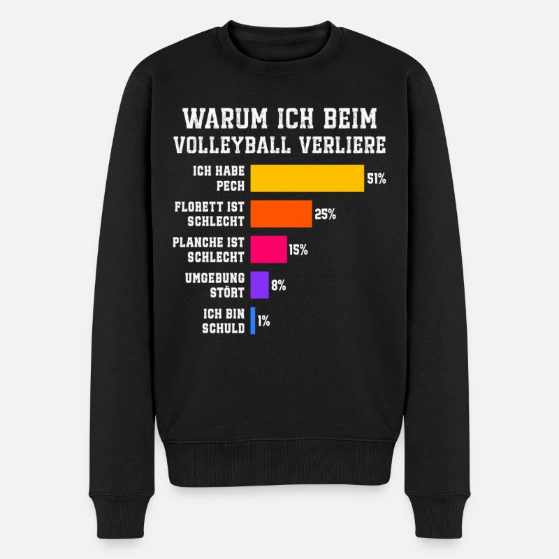 Warum ich beim Fechten verliere Fechten - Männer Premium Bio Pullover - Schwarz