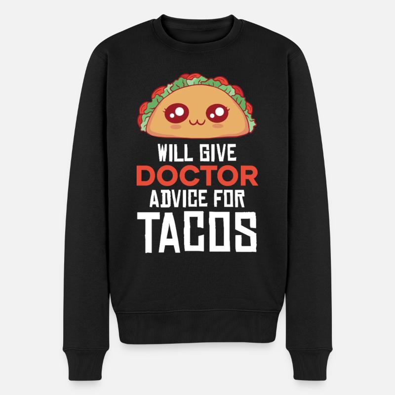 Taco Arzt: Ratschläge mit Würze - Männer Premium Bio Pullover - Schwarz
