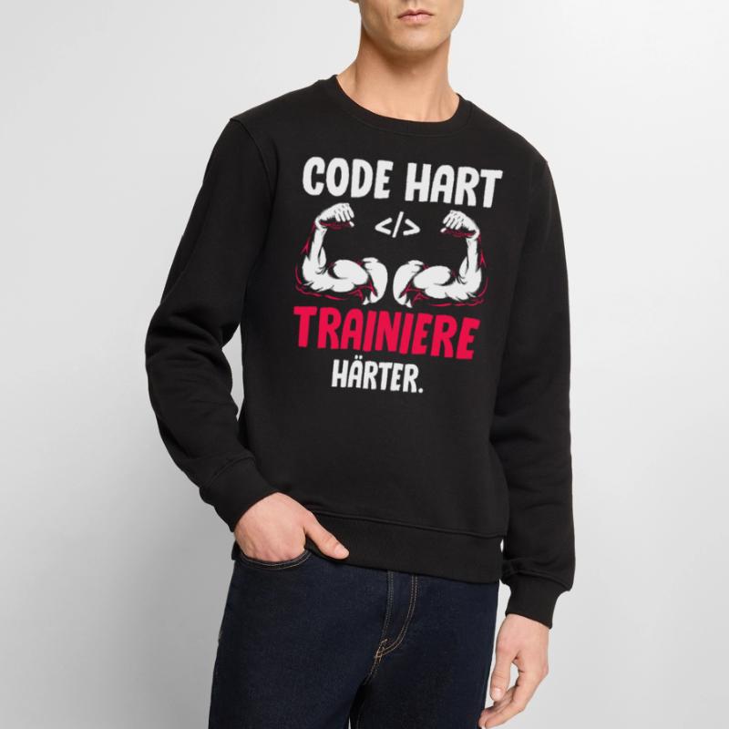 Codeur CODE ENTRAÎNEZ-VOUS PLUS FORT Drôle Pull Premium bio Homme