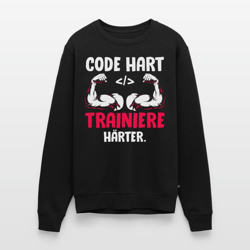 Codeur CODE ENTRAÎNEZ-VOUS PLUS FORT Drôle Pull Premium bio Homme