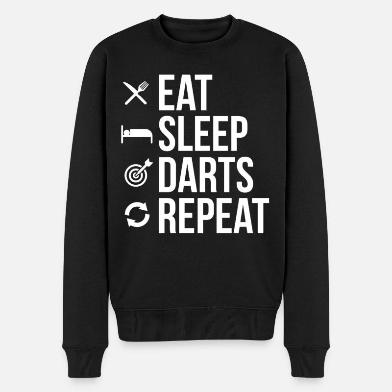 Eat Sleep Darts Repeat - Pull Premium bio Homme - noir