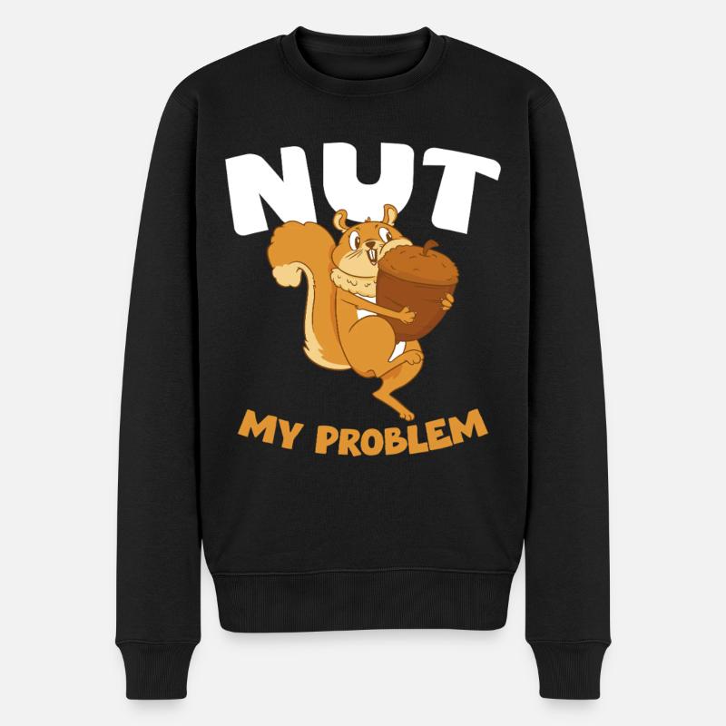 NUT MY PROBLEM Eichhörnchen - Männer Premium Bio Pullover - Schwarz