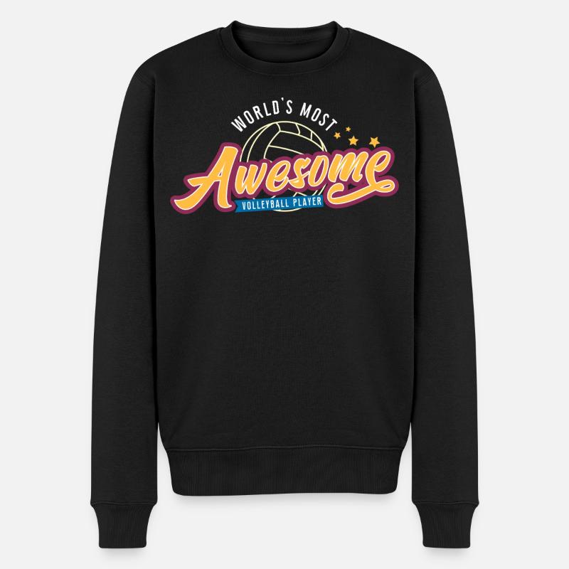 Awesome Volleyball  - Männer Premium Bio Pullover - Schwarz
