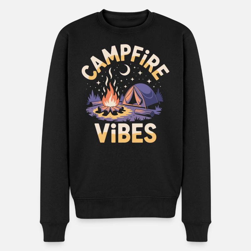 Campfire Vibes - Männer Premium Bio Pullover - Schwarz