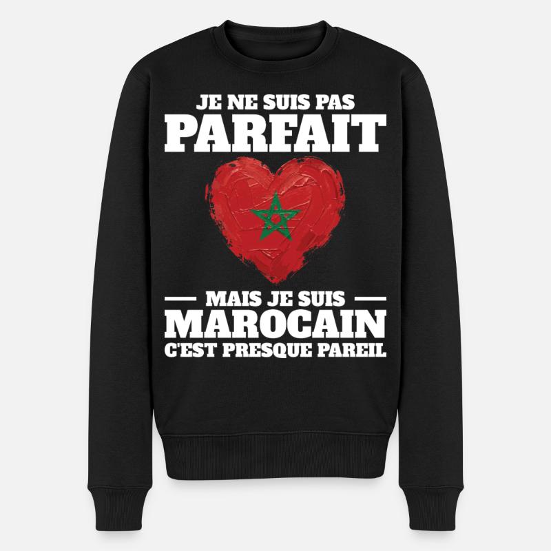 Ich bin marokkanischer Mann aus Marokko - Männer Premium Bio Pullover - Schwarz