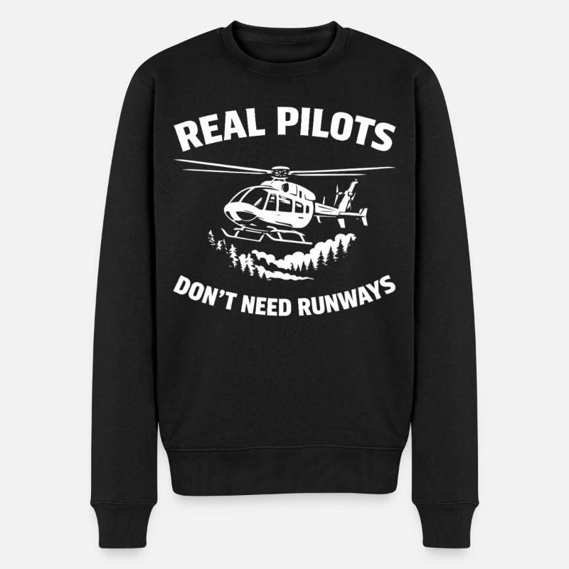 Hubschrauberpilot Helikopterpilot - Männer Premium Bio Pullover - Schwarz