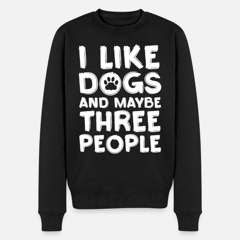L’amour des chiens : seulement trois personnes - Pull Premium bio Homme - noir