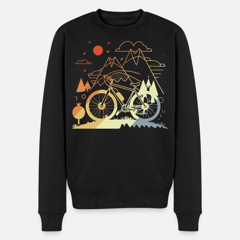 Mountainbiken Vintage - Männer Premium Bio Pullover - Schwarz