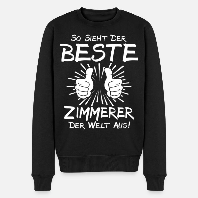 Bester Zimmerer - Männer Premium Bio Pullover - Schwarz