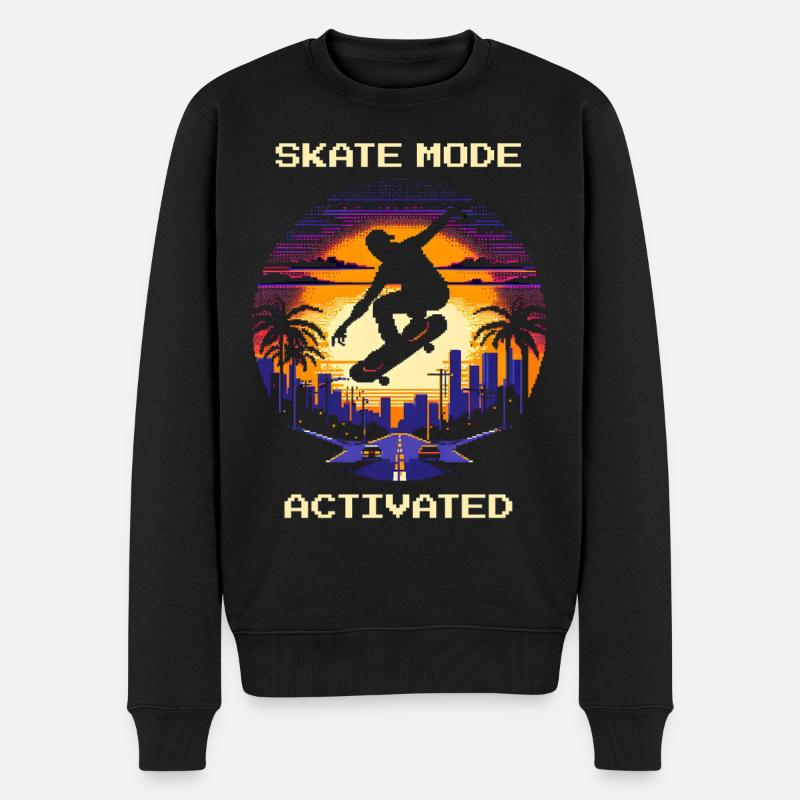 Skate Mode aktiviert | Skateboarding - Männer Premium Bio Pullover - Schwarz