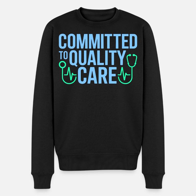Nurse Practitioner Committed To Quality Nursing - Men's Premium Organic Jumper - black
