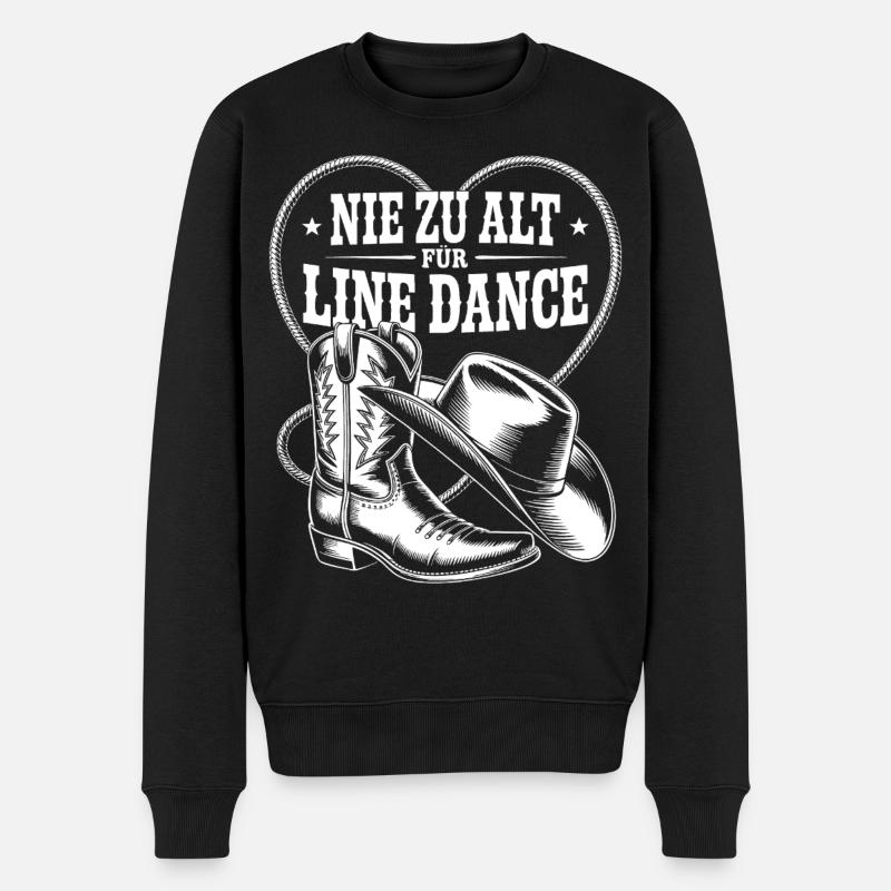 Western Line Dance Stil - Männer Premium Bio Pullover - Schwarz