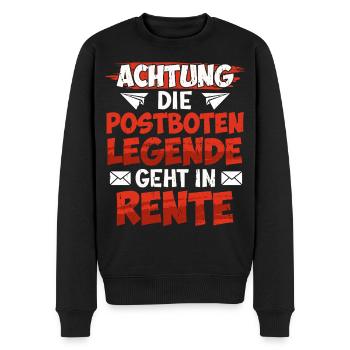 Retirement ATTENTION POSTMAN LEGEND RETIRES - Men's Premium Organic Jumper - black - Front - Nico (187cm)