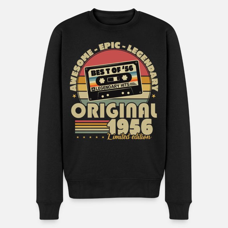Original 1956 Jahrgang Vintage Geburtstag Retro - Männer Premium Bio Pullover - Schwarz