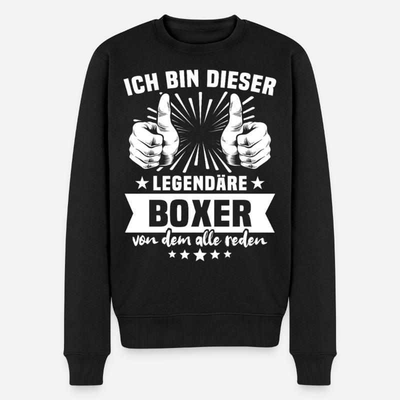 Boxer Legende - Männer Premium Bio Pullover - Schwarz
