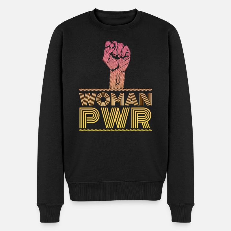 Frauenrechte Woman Power - Männer Premium Bio Pullover - Schwarz