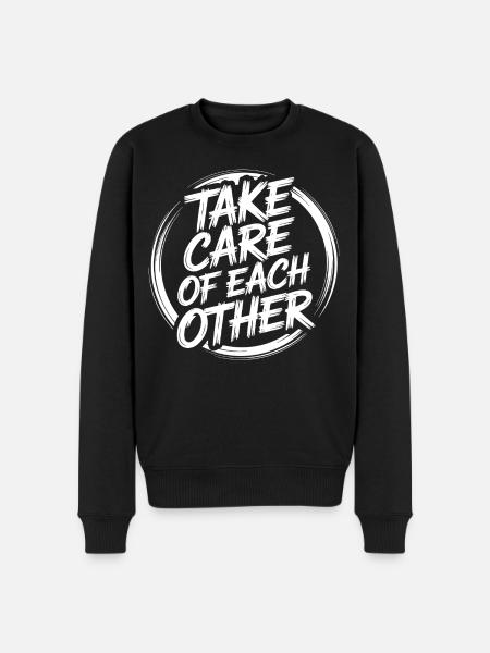 Take care of each other - Men's Premium Organic Jumper - black