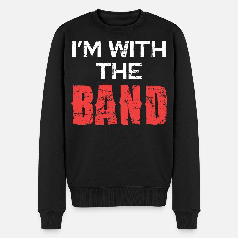 Ich bin bei der Band - Männer Premium Bio Pullover - Schwarz