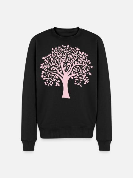 Icon Pink Jumbo Tree Print Silhouette - Men's Premium Organic Jumper - black