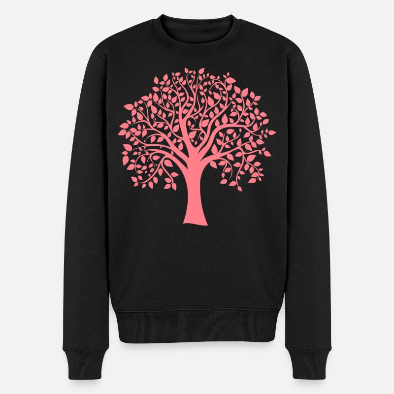 Icon Roter Jumbo-Baum Muster-Silhouette - Männer Premium Bio Pullover - Schwarz