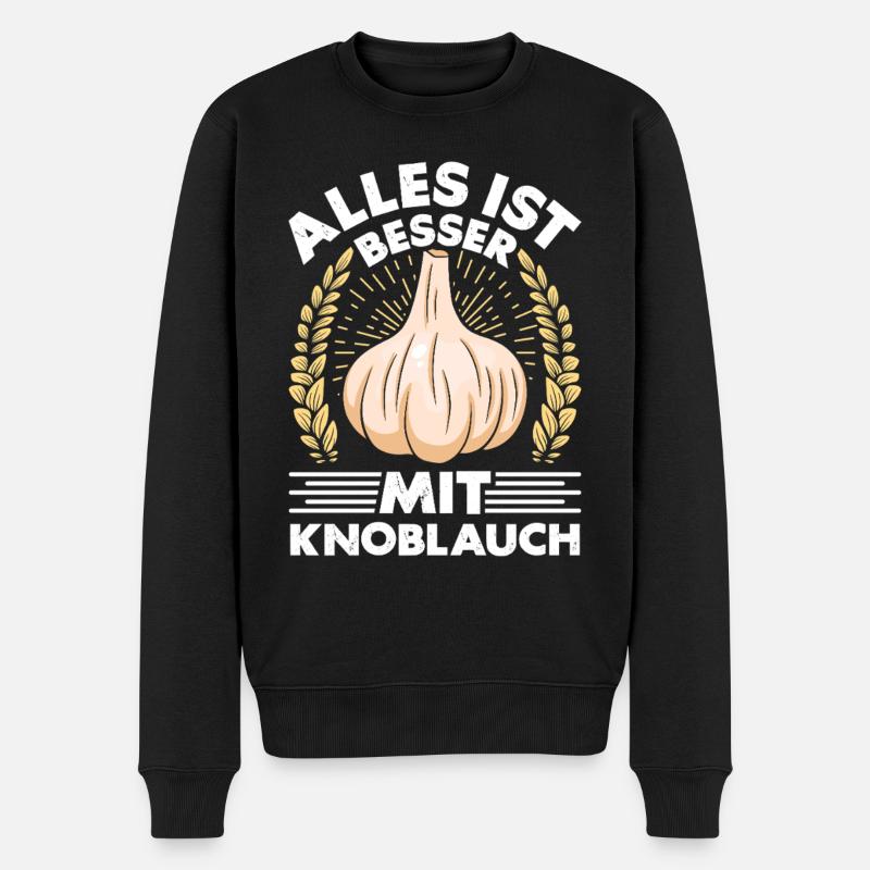TOUT EST MIEUX AVEC DE L’AIL - Pull Premium bio Homme - noir