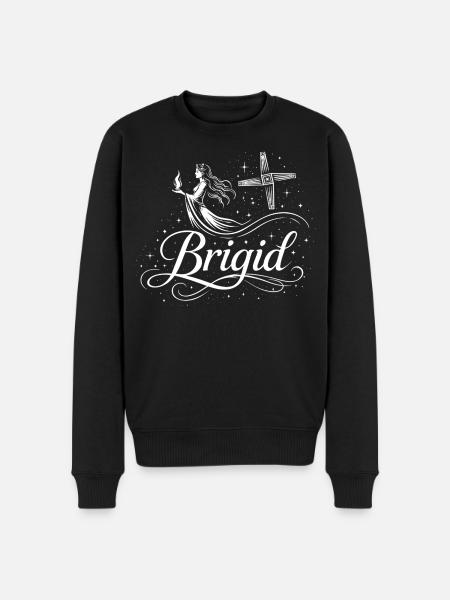Imbolc Brigid & Flame - Symbol & Cross - Men's Premium Organic Jumper - black