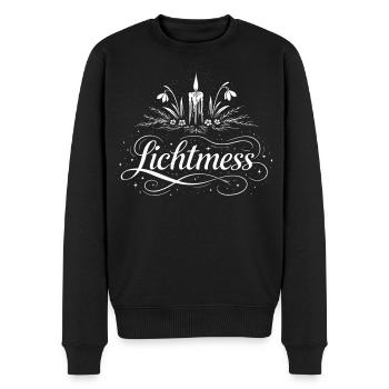 Bougie de la Chanderole et symbole du perce-neige - Pull Premium bio Homme - noir - Devant - Nico (187cm)