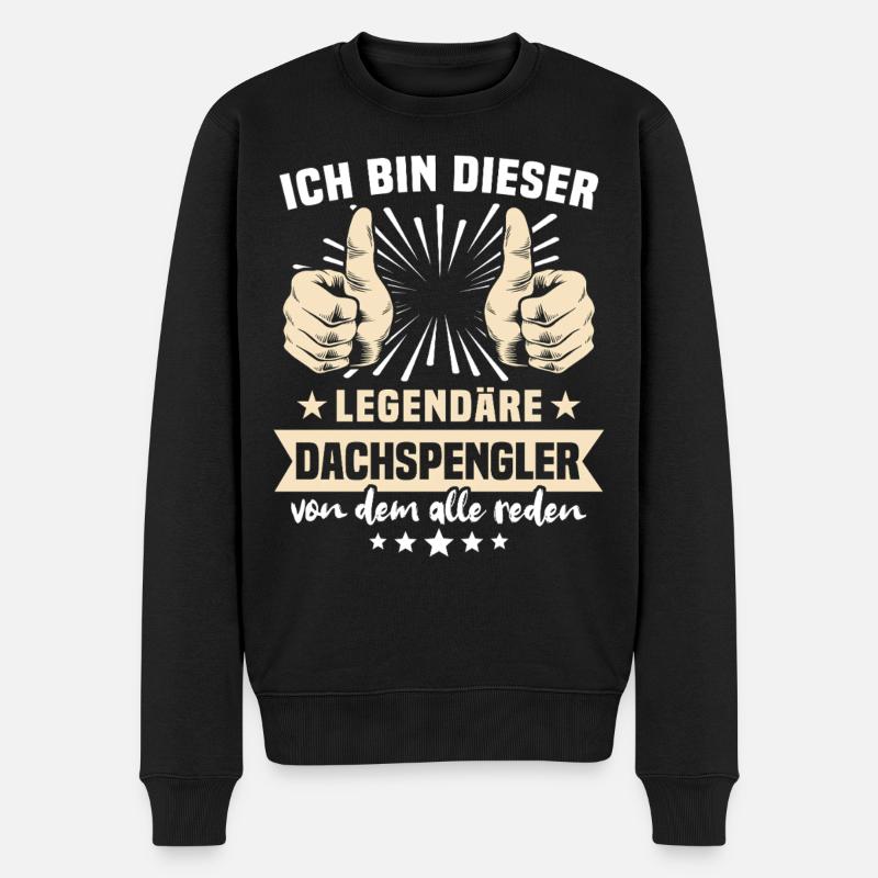 Dachspengler Sprüche - Männer Premium Bio Pullover - Schwarz