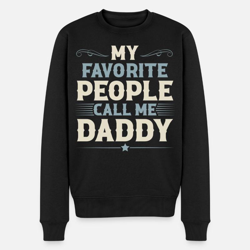 Papa Vater Vatertag - Männer Premium Bio Pullover - Schwarz