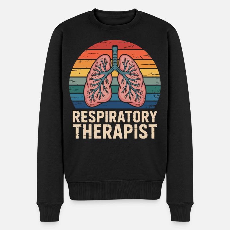 Respiratorischer Therapeut Regenbogen - Männer Premium Bio Pullover - Schwarz