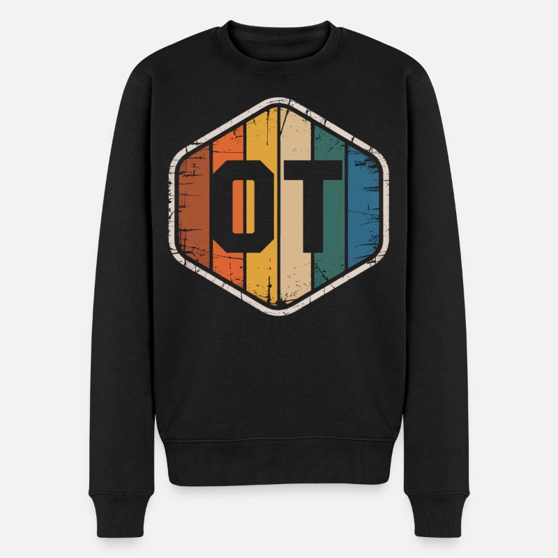 Retro OTI Schild Farbenvielfalt - Männer Premium Bio Pullover - Schwarz