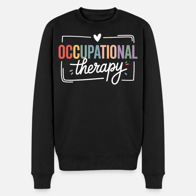 Farbige Berufstherapie Typografie - Männer Premium Bio Pullover - Schwarz