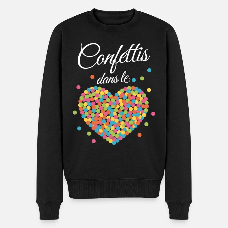 Cœur de Confettis Festif - Pull Premium bio Homme - noir