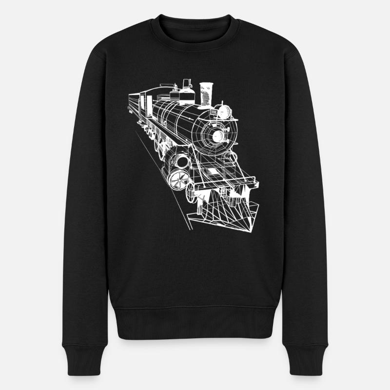 Art des lignes de locomotives - Pull Premium bio Homme - noir