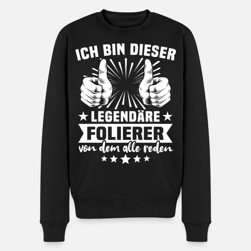 Folierer Legende - Männer Premium Bio Pullover - Schwarz