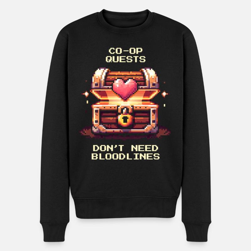 Co-Op-Quests ohne Blutlinie | Patchworkfamilie - Männer Premium Bio Pullover - Schwarz