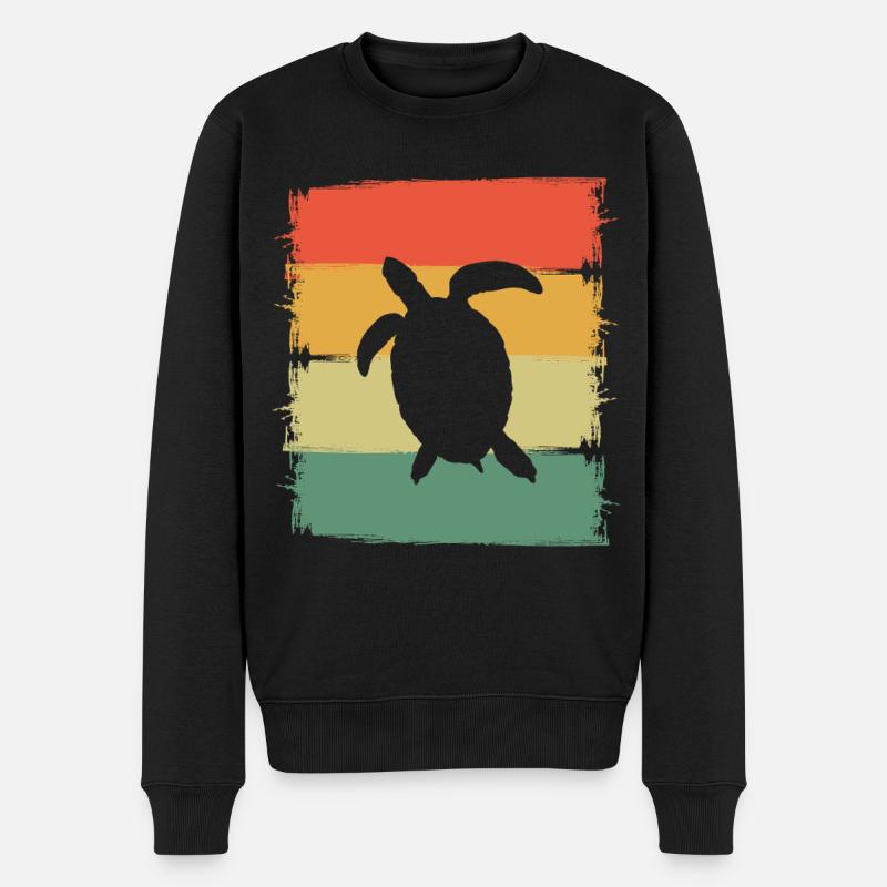 Schildkröte - Männer Premium Bio Pullover - Schwarz