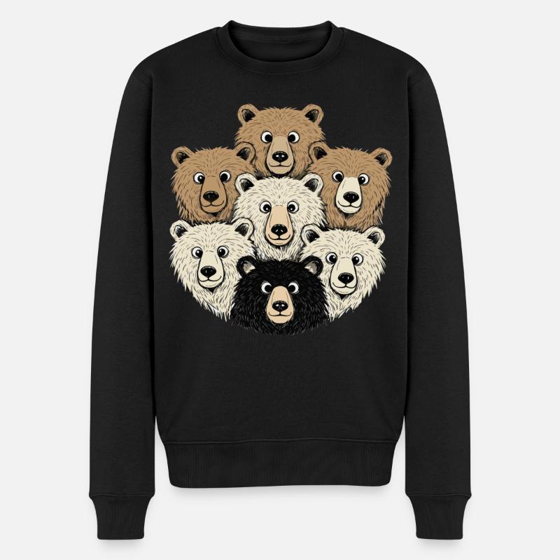Lustige Bärenbande Cartoon Köpfe - Männer Premium Bio Pullover - Schwarz