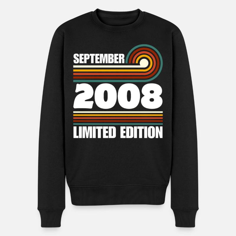 Limited Edition 2008 18. Geburtstag Geschenk - Männer Premium Bio Pullover - Schwarz