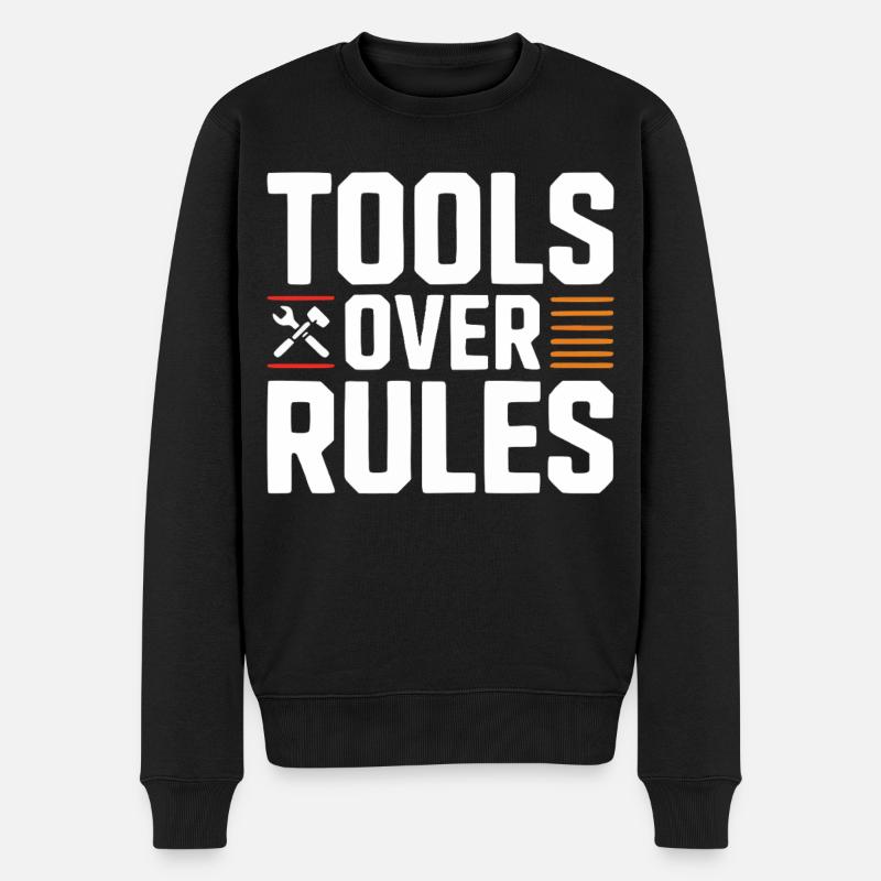 Tools Over Rules Statement Design - Men's Premium Organic Jumper - black