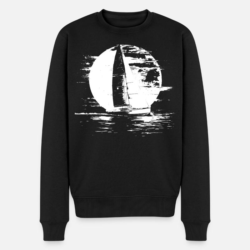 Segeln Skizze - Männer Premium Bio Pullover - Schwarz