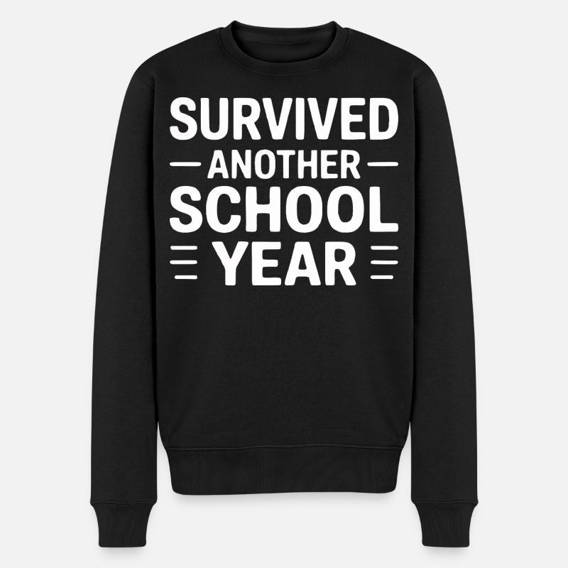 Survived Another School Year Statement - Männer Premium Bio Pullover - Schwarz