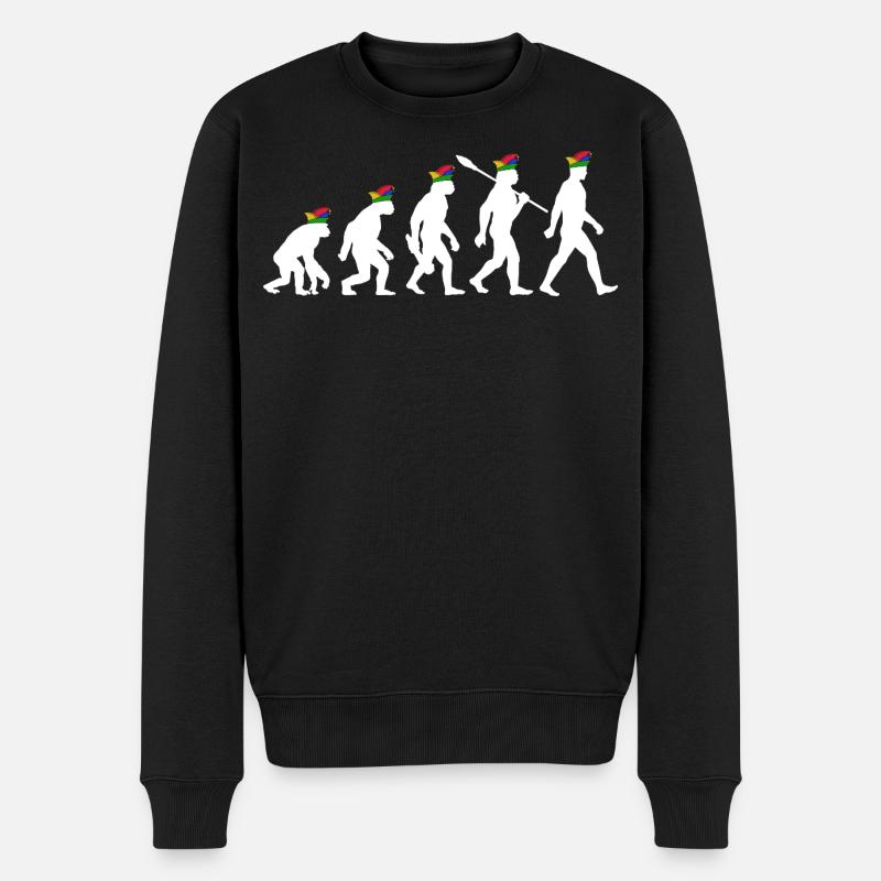 Homo Karnevalis | Evolution der Narren, Fastnacht - Männer Premium Bio Pullover - Schwarz