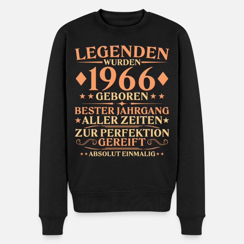 60e anniversaire Né en 1966 - Pull Premium bio Homme - noir
