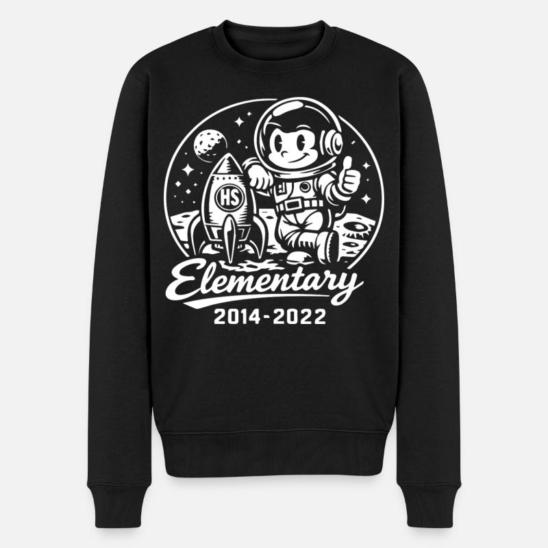 Astronaute et fusée dans le cosmos - Pull Premium bio Homme - noir