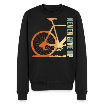 Conception de la silhouette du vélo en pente - Pull Premium bio Homme - noir - Devant - Nico (187cm)