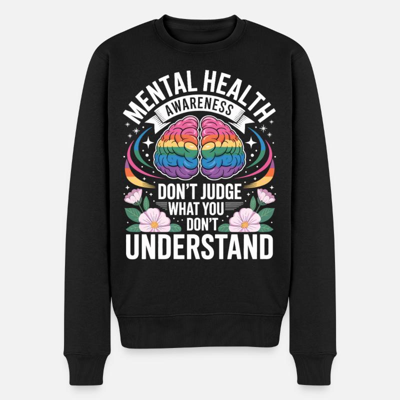 Mental Health Rainbow Brain - Pull Premium bio Homme - noir